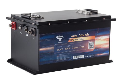 Аккумуляторная батарея литиевая Rutrike LiFePO4 (48V/105Ah/200A BT) купить в Москве с доставкой по всей России