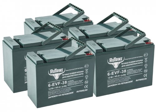 Комплект тяговых аккумуляторов RuTrike 6-EVF-38 (60V38A/H C3)