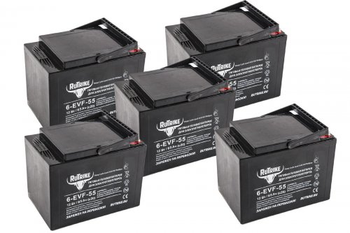 Комплект тяговых аккумуляторов RuTrike 6-EVF-55 (60V55A/H C3)