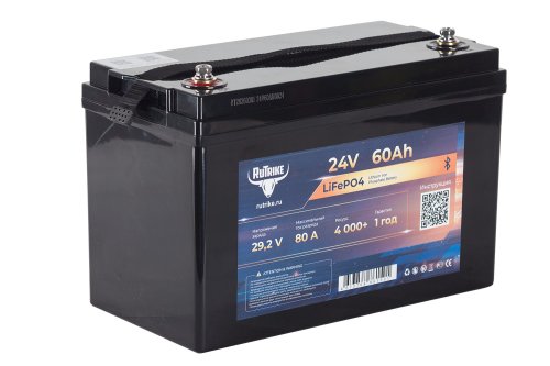 Аккумуляторная батарея литиевая Rutrike LiFePO4 (24V/60Ah/80A BT) купить в Москве с доставкой по всей России