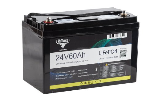 Литиевый тяговый аккумулятор Rutrike LiFePO4 24V/60Ah/80A BT/Display