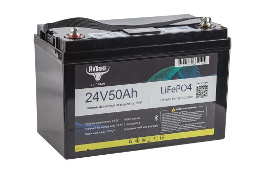Литиевый тяговый аккумулятор Rutrike LiFePO4 24V/50Ah/80A BT/Display