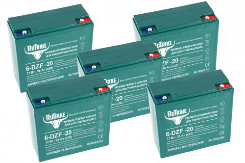 Комплект тяговых аккумуляторов RuTrike 6-DZF-20 (60V20A/H C2)