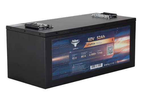 Аккумуляторная батарея литиевая Rutrike LiFePO4 (60V/52Ah/80A BT) купить в Москве с доставкой по всей России