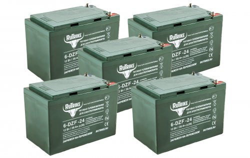Комплект тяговых аккумуляторов RuTrike 6-DZF-24 (60V24A/H C2)