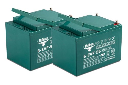 Комплект тяговых аккумуляторов RuTrike 6-EVF-55 (24V55A/H C3)