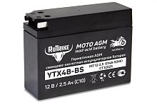 Аккумулятор стартерный для мототехники Rutrike YTX4B-BS (12V/2,5Ah) (GT4B-5, CT 12025, MT 12-2.5)