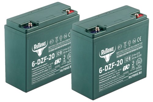 Комплект тяговых аккумуляторов RuTrike 6-DZF-20 (24V20A/H C2)