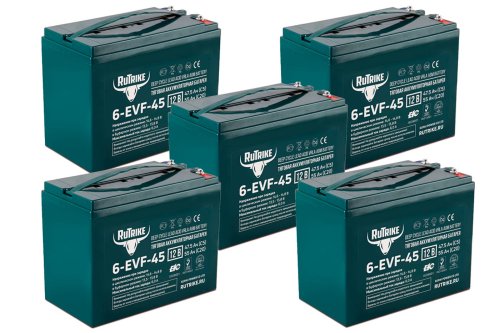 Комплект тяговых аккумуляторов RuTrike 6-EVF-45 (60V45A/H C3)